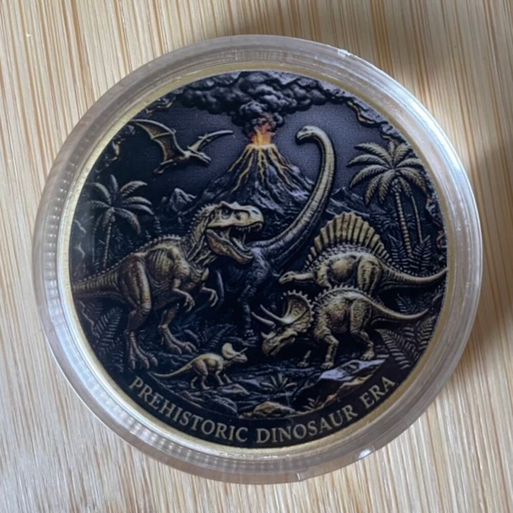 Prehistoric Dinosaur Collectible Coin With Protective Case